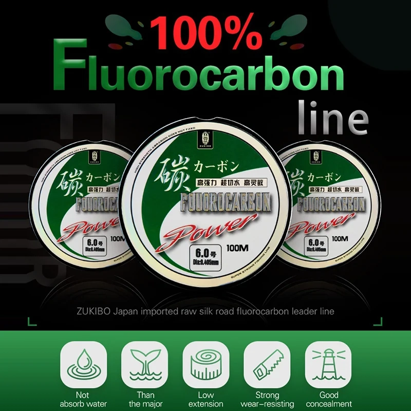 ZUKIBO fluorocarbono 100% japón